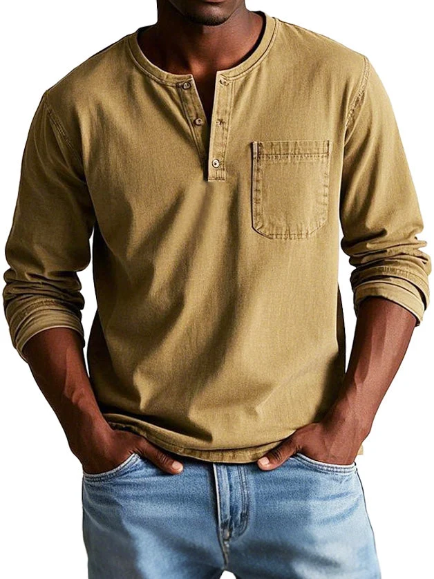 Koen | Zeitlose Langarmshirt mit Henley-Ausschnitt
