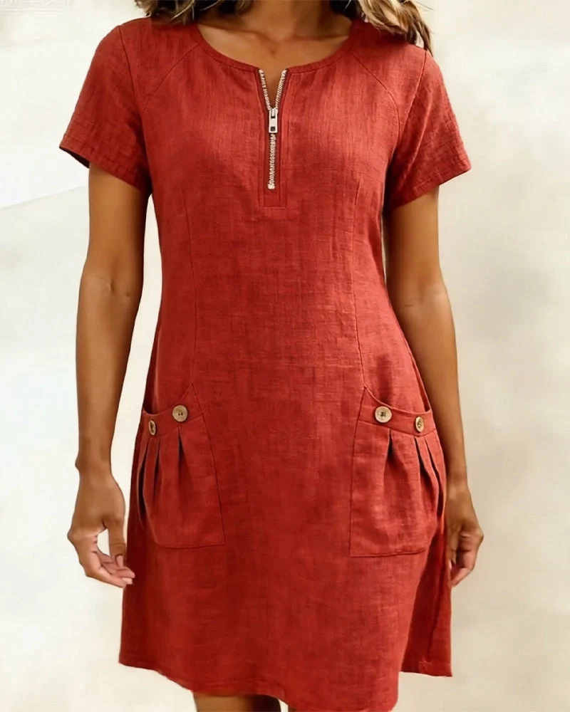 Renaty | Baumwollkleid mit Reißverschluss