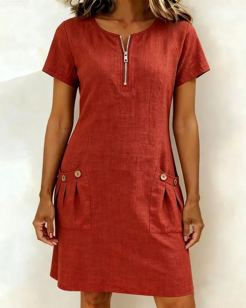 Renaty | Baumwollkleid mit Reißverschluss