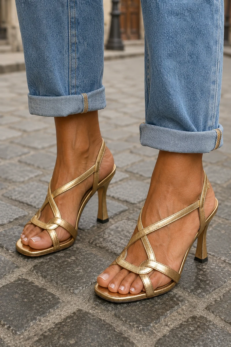 Elisabetta | Goldene Sommer-Sandalen für einen Hauch von Zauber