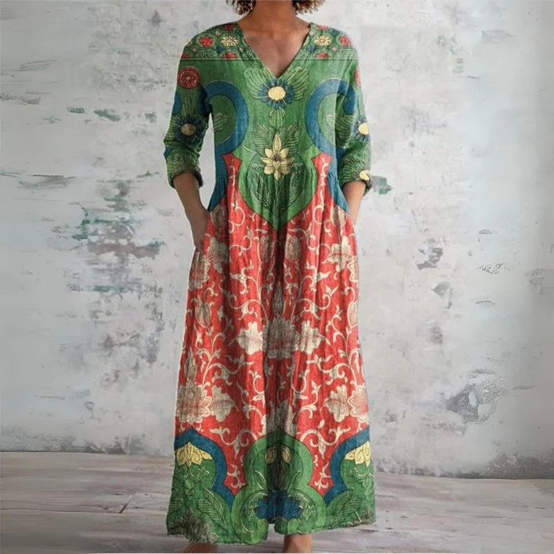 Janine | Vintage Floral Maxi Kleid