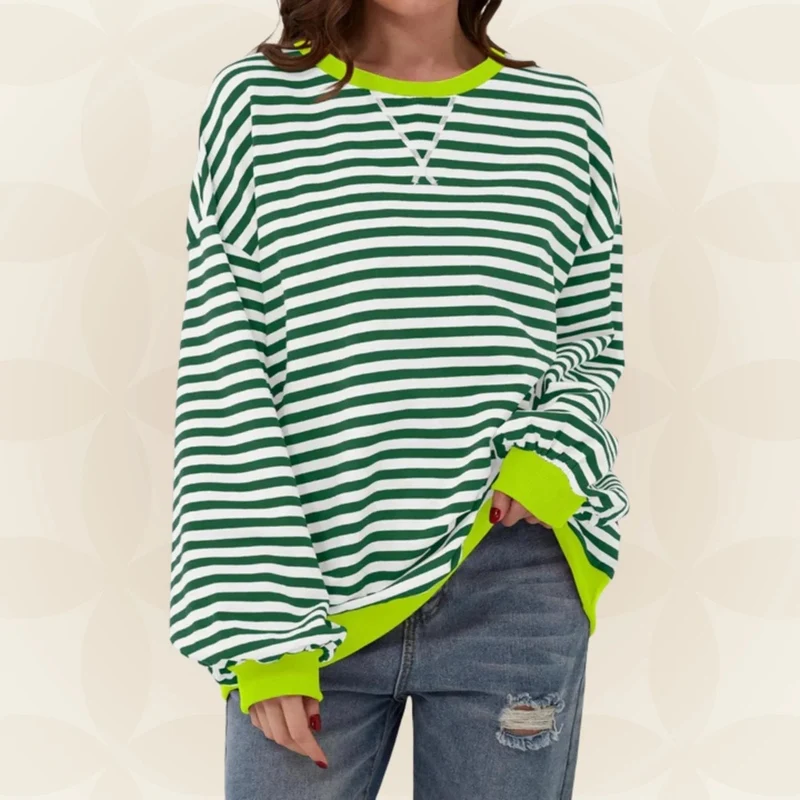 Karin | Streifenloser Lässiger Pullover