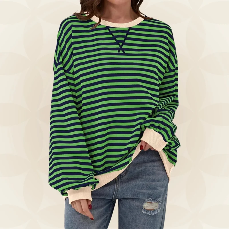 Karin | Streifenloser Lässiger Pullover