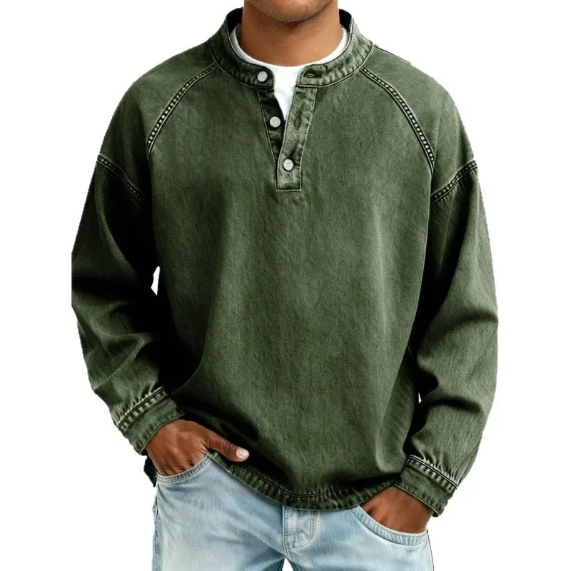 Pedro Langarmshirt | Vintage Herrenhemd mit Knöpfen