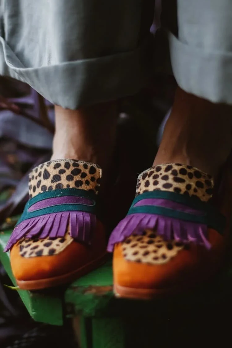 Birgit | Loafer mit Fransen und Tierprint