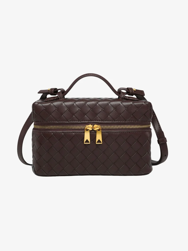 Julia | Strukturierte, glänzende Tasche aus gewebtem Material