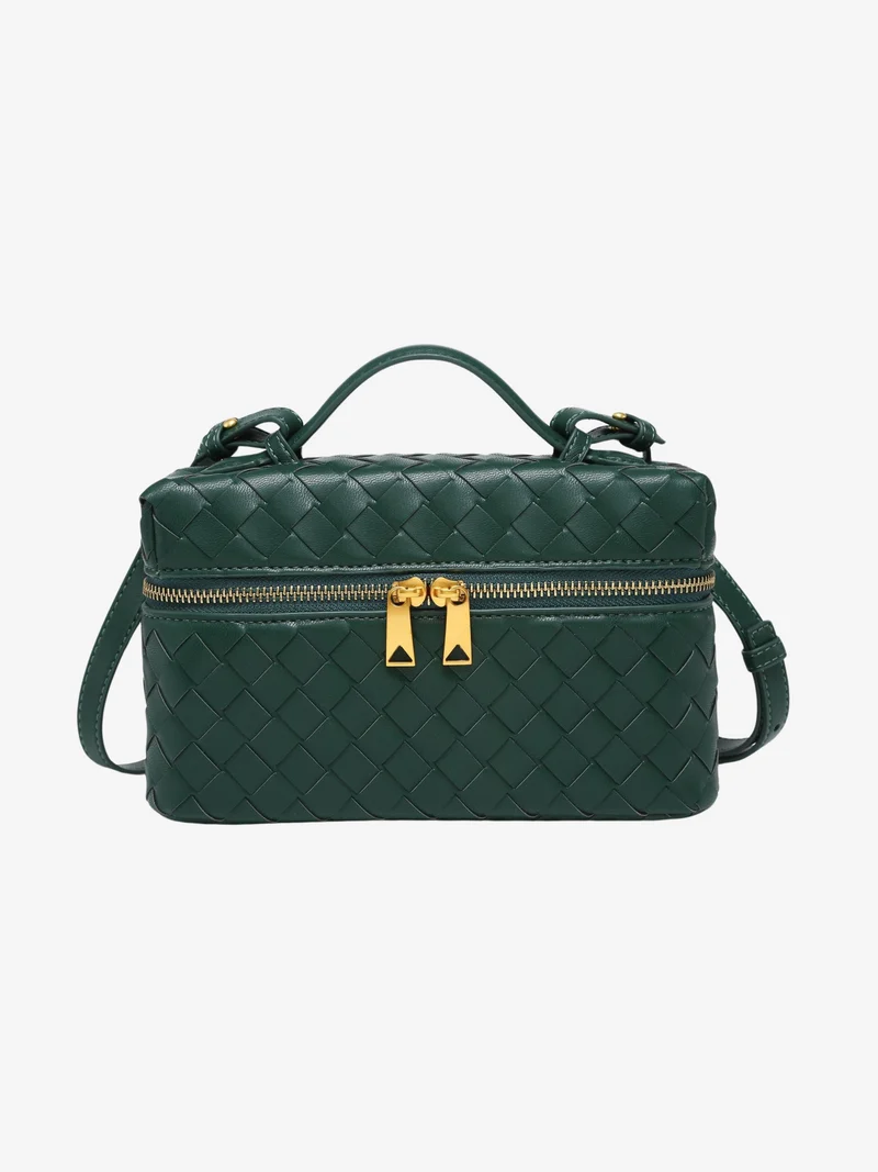 Julia | Strukturierte, glänzende Tasche aus gewebtem Material
