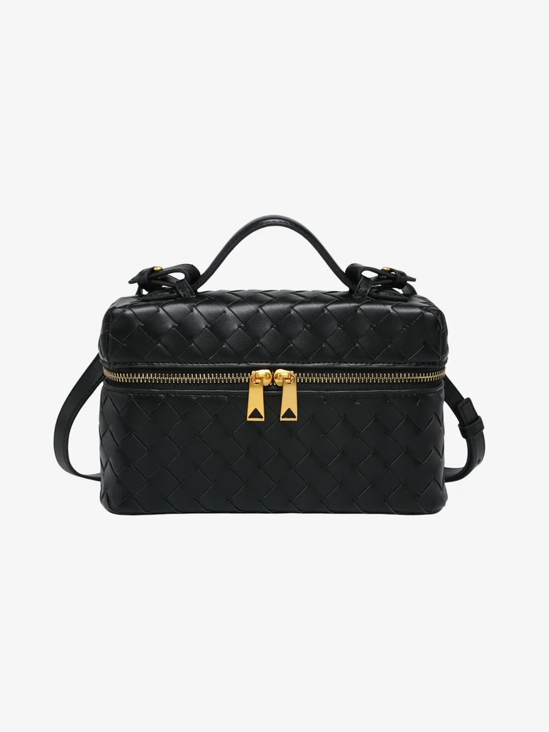 Julia | Strukturierte, glänzende Tasche aus gewebtem Material