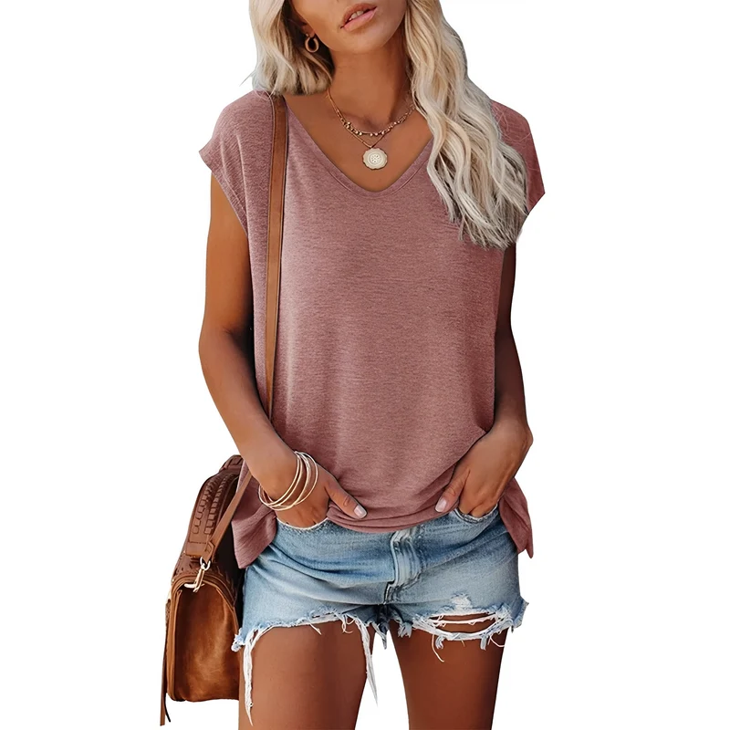 Martha | Minimalistisches T-Shirt mit V-Ausschnitt