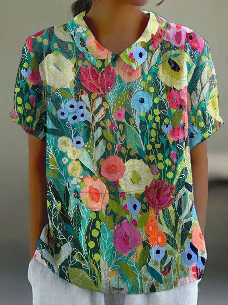 Debby | Vintage-Bluse mit Blumenmuster