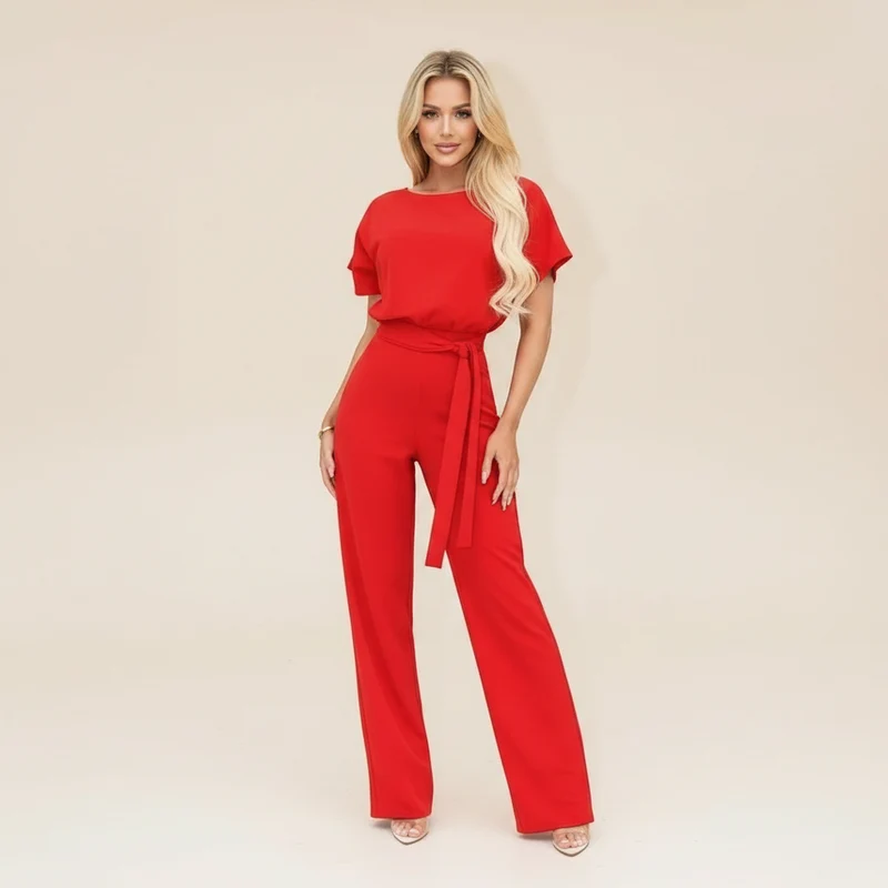 Eunise - Stilvoller Jumpsuit mit Gürtel