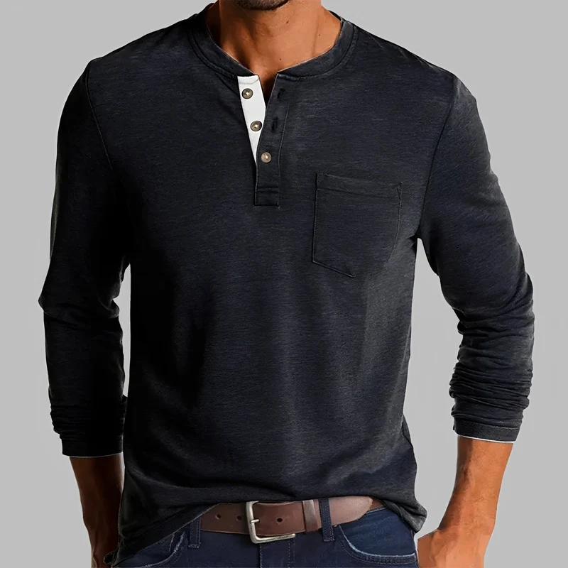 Dalton - Langarm-Henley-Shirt