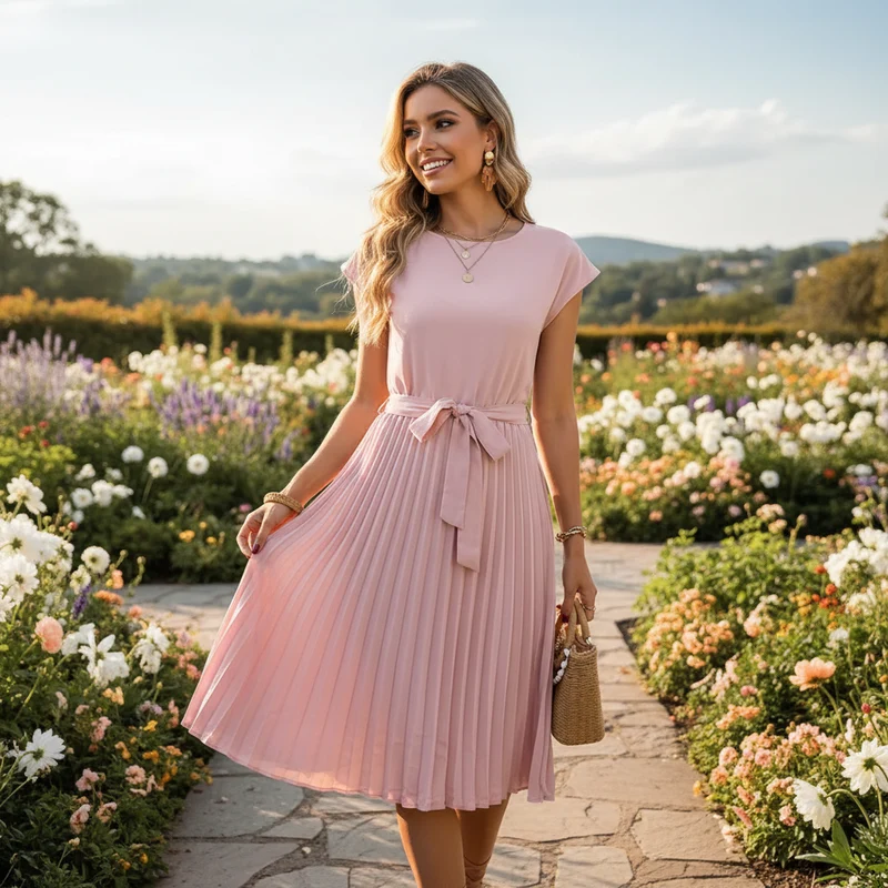 Jelica - Elegantes Midikleid mit Falten