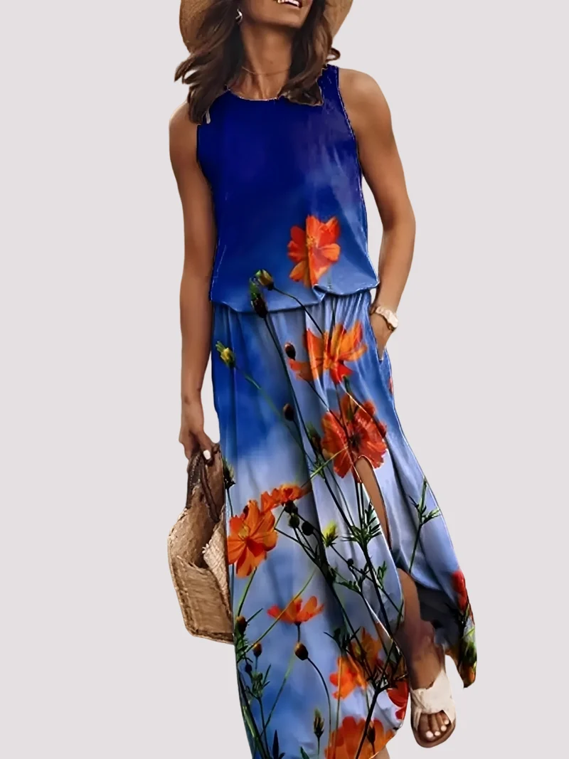 Halle - Elegantes ärmelloses Damen-Maxikleid