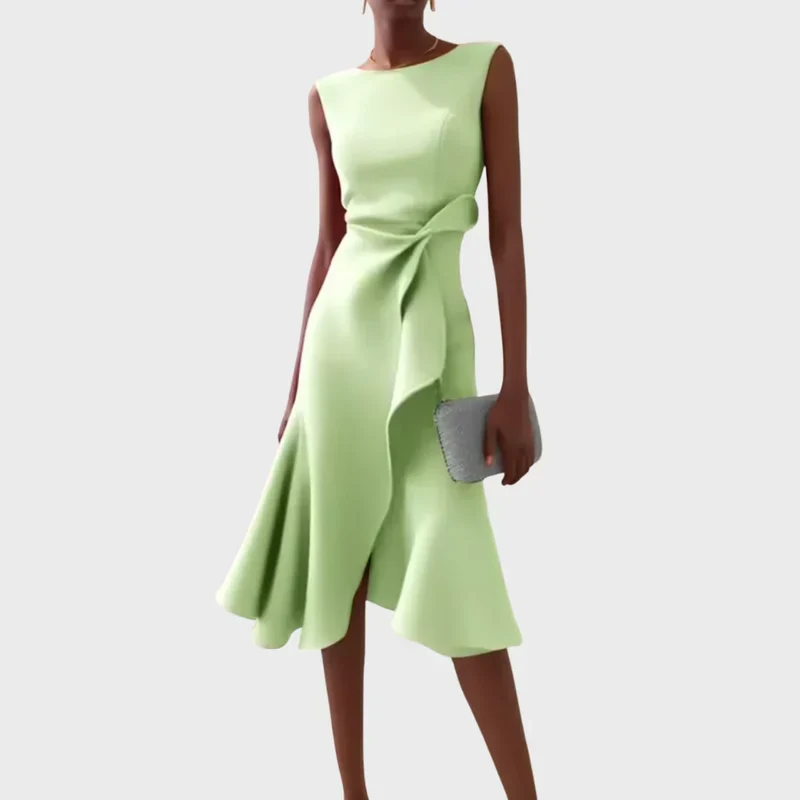 Sheila - Elegantes Damen-Midikleid mit Rüschendetails