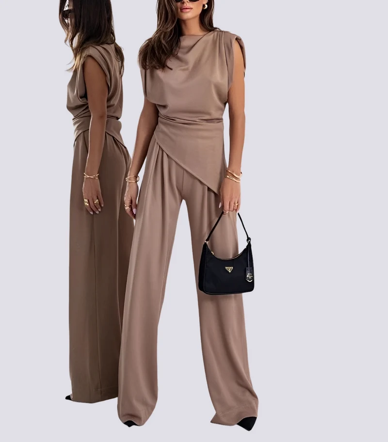 Fannie - Ärmelloses Zweiteiler-Set mit asymmetrischer Form
