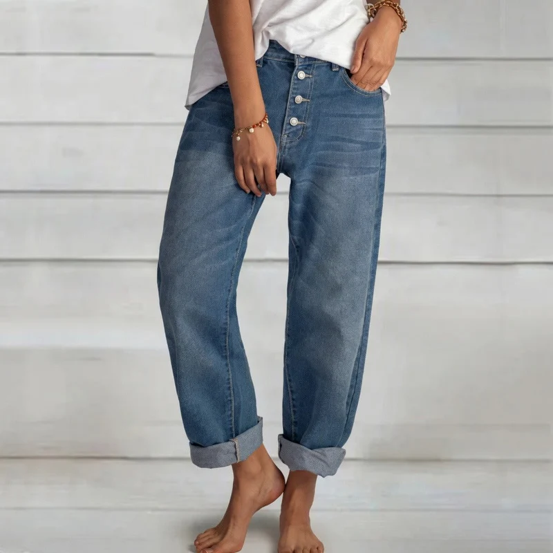 Kaden - Jeans mit hohem Bund und geradem Schnitt