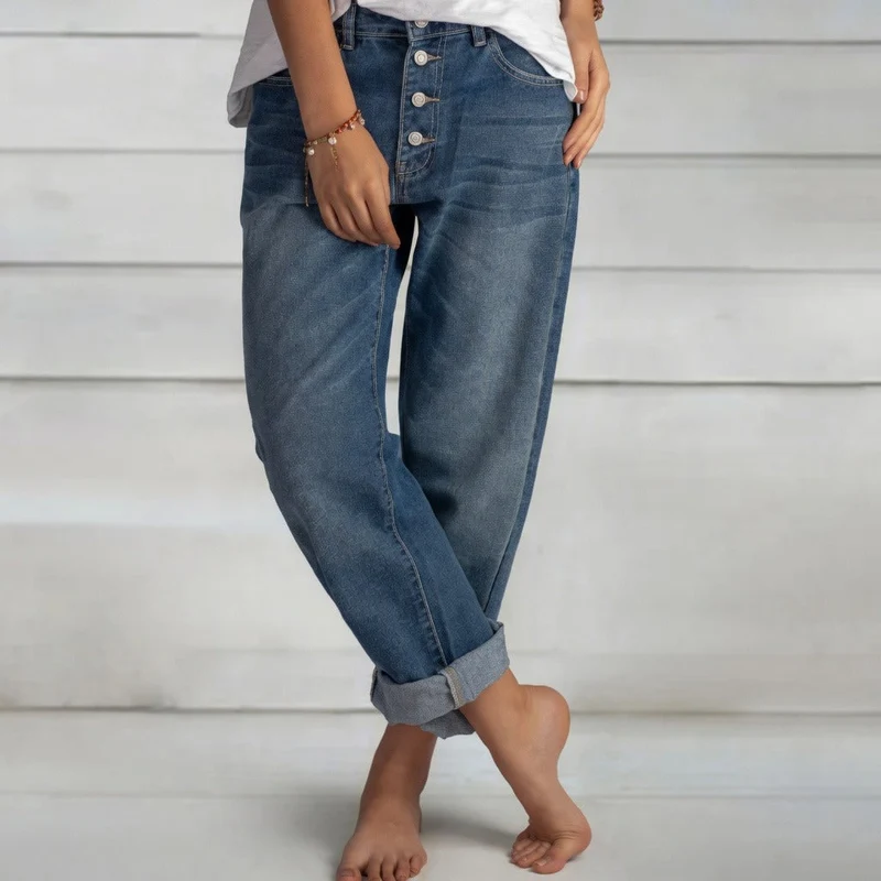 Kaden - Jeans mit hohem Bund und geradem Schnitt
