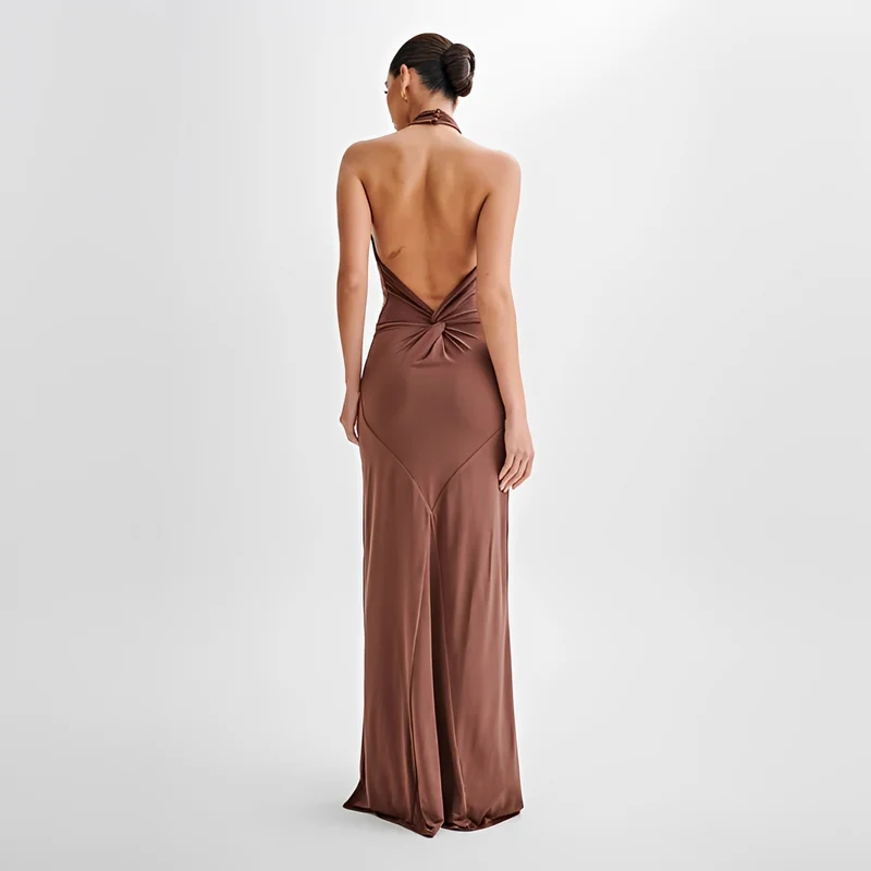 Jianna - Elegantes Neckholder-Maxikleid