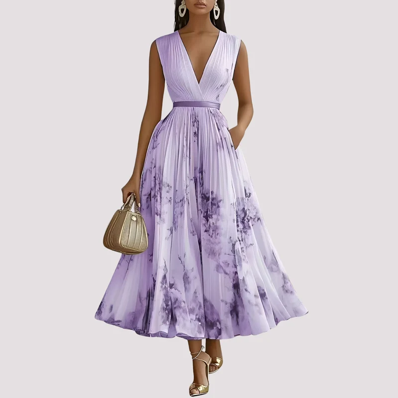 Leah - Midikleid mit Blumenprint und langen Ärmeln