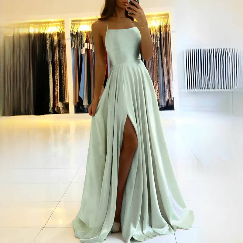 Shamcy - Elegantes langes Kleid mit Schlitz