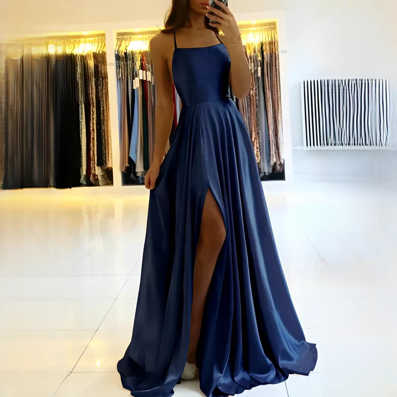Shamcy - Elegantes langes Kleid mit Schlitz