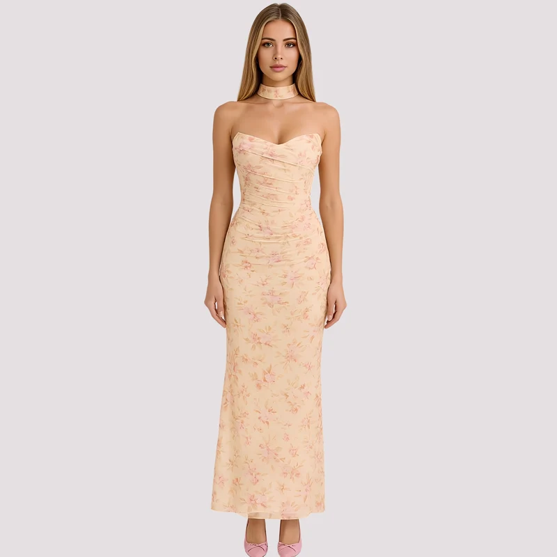 Antonia - Elegantes Choker-Kleid in schmaler Passform