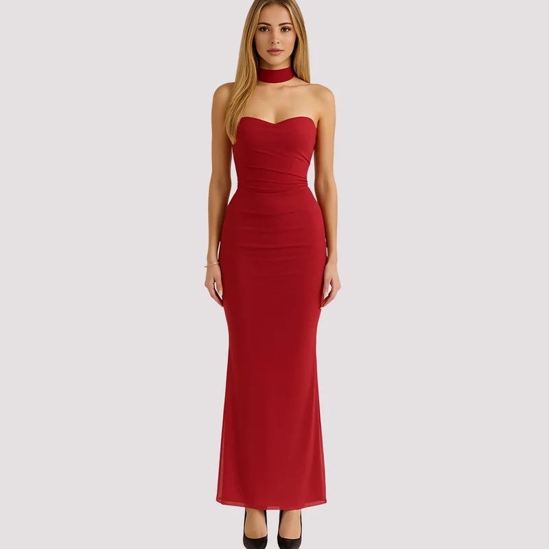 Antonia - Elegantes Choker-Kleid in schmaler Passform