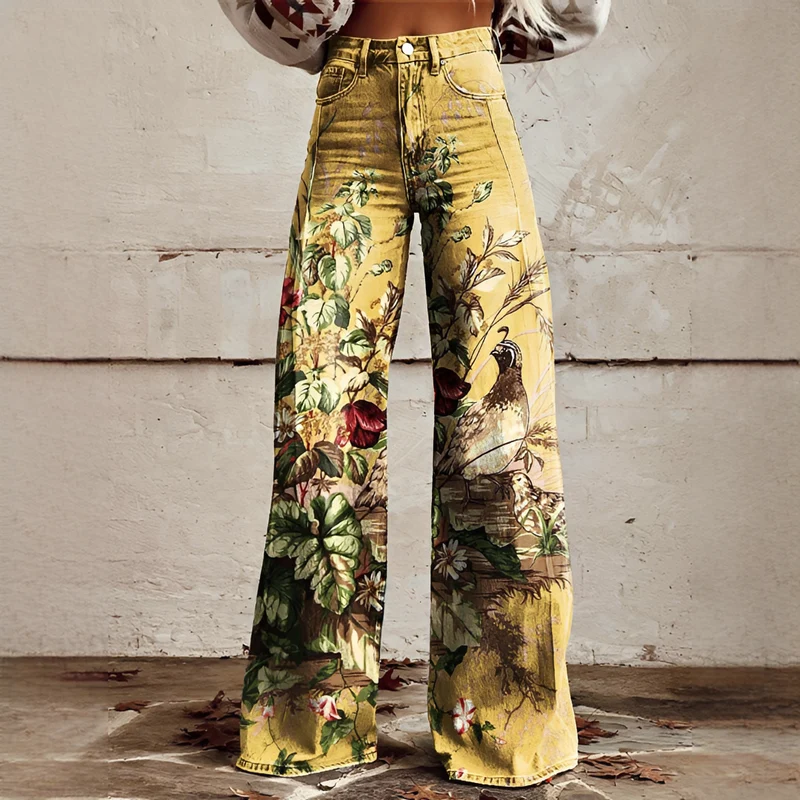 Shelley - Bequeme Weitgeschnittene Bedruckte Jeans