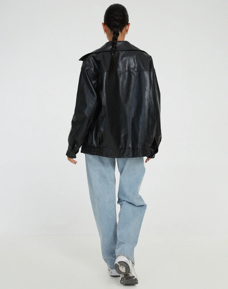 Sophia – Lässige Oversize-Jacke aus Leder