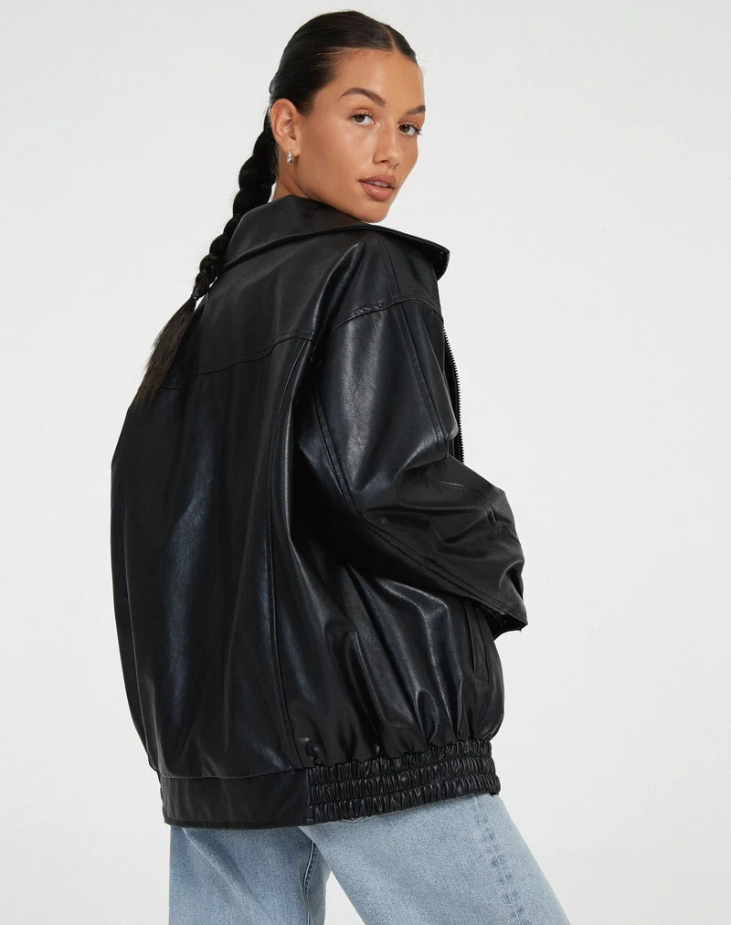 Sophia – Lässige Oversize-Jacke aus Leder