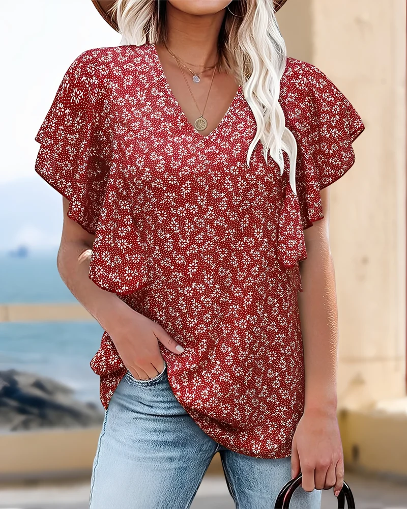 Eleri - Trendige Bluse mit V-Ausschnitt
