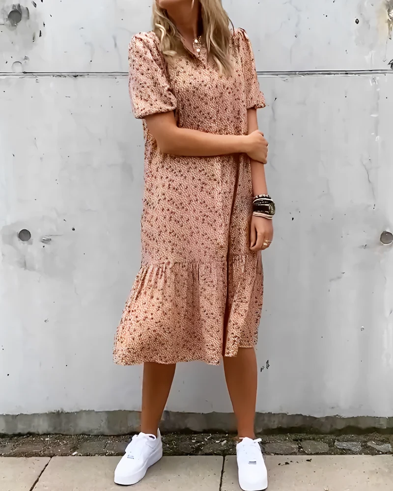 Rhiannon - Schickes Midikleid mit V-Ausschnitt