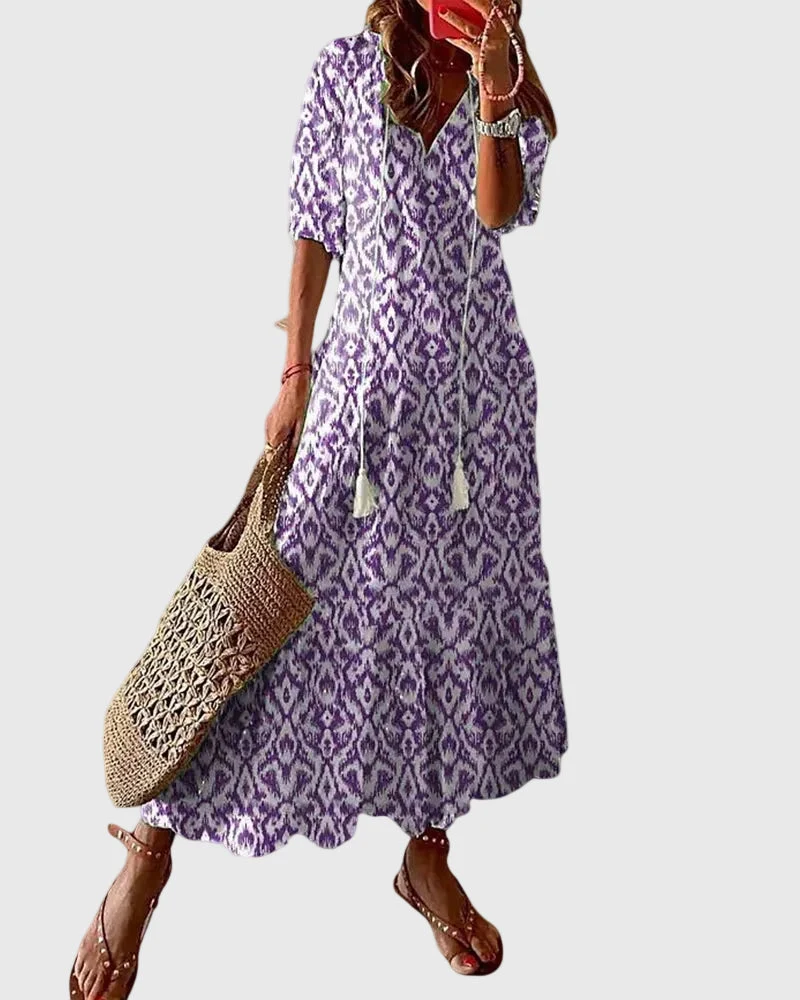 Amalia | Boho Vintage Sommer Maxikleid