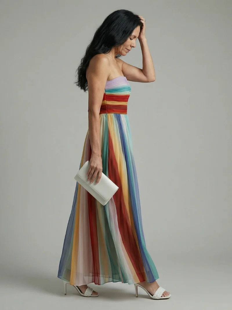 Serene | Leichtes Streifen-Maxikleid