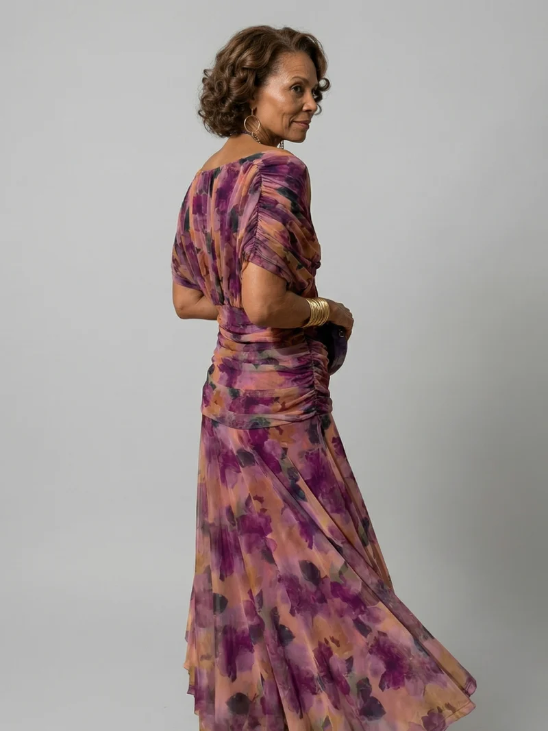 Calen | Off Shoulder Flow Midi Kleid