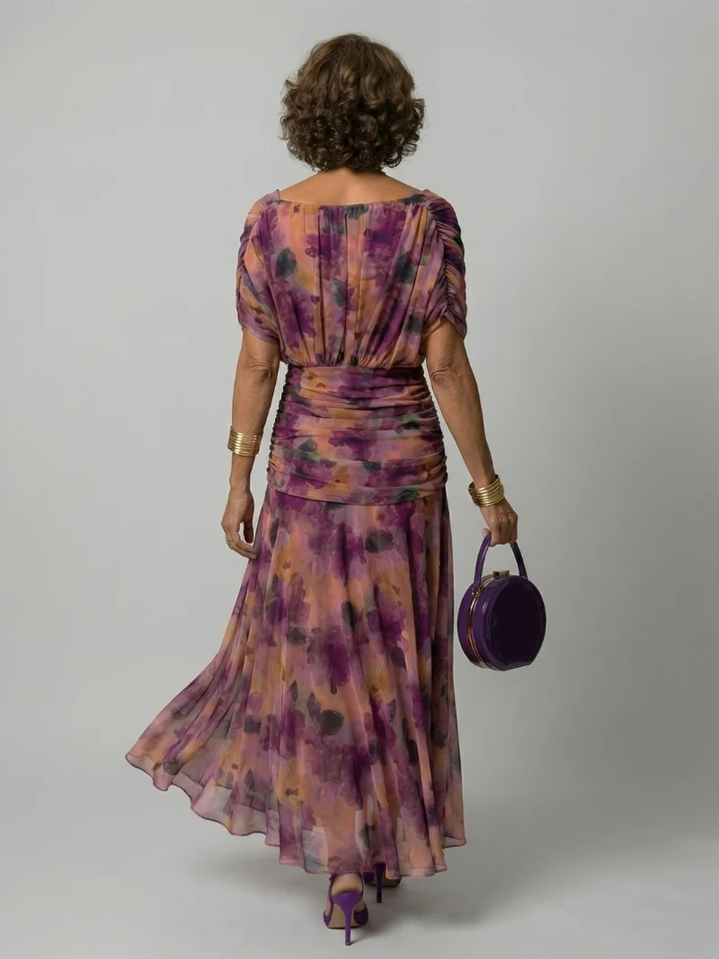 Calen | Off Shoulder Flow Midi Kleid