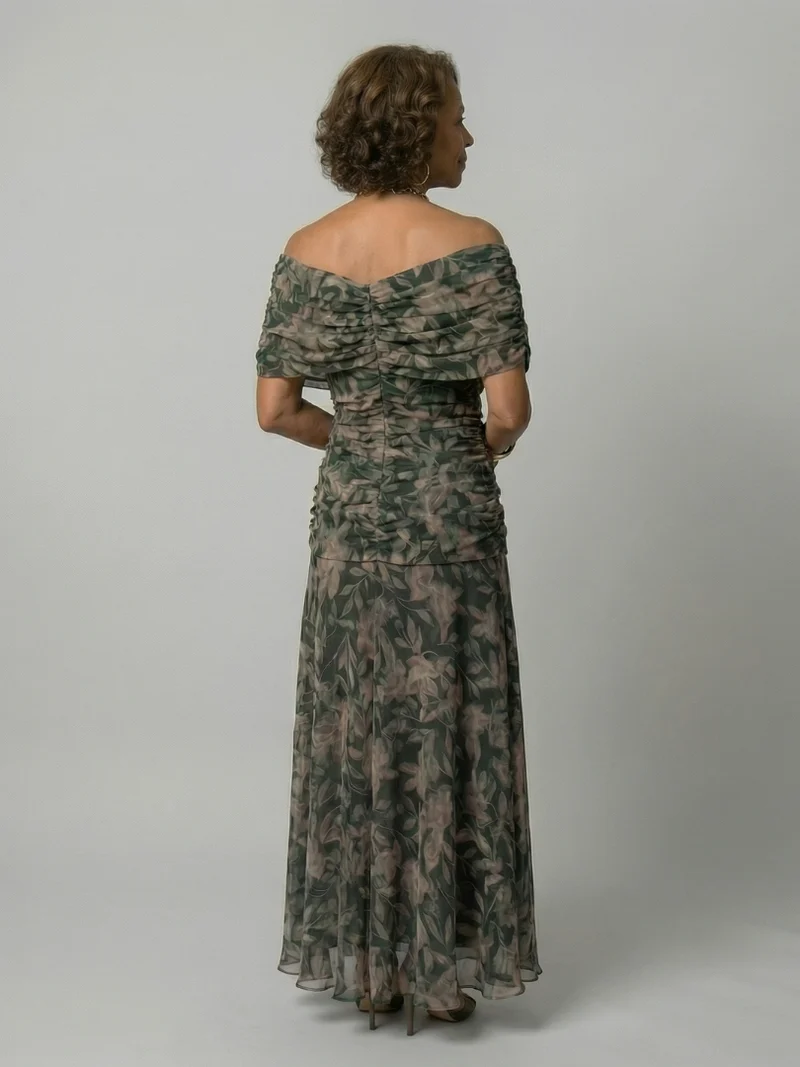 Calen | Off Shoulder Flow Midi Kleid