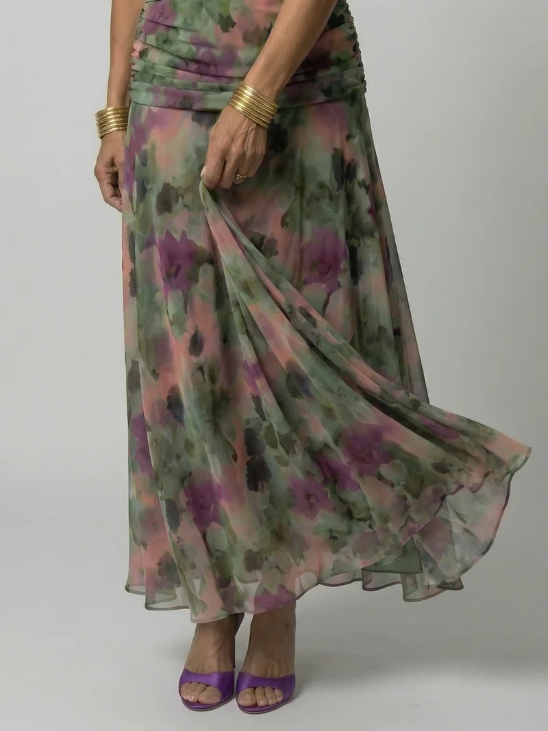 Calen | Off Shoulder Flow Midi Kleid