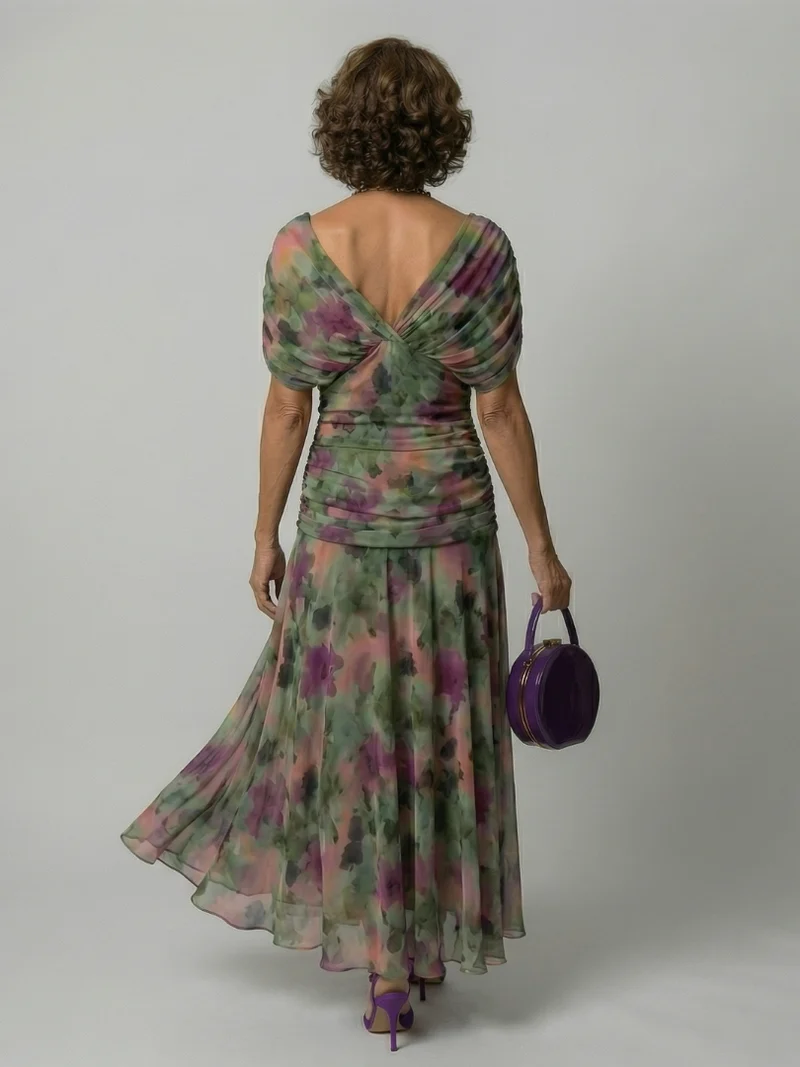 Calen | Off Shoulder Flow Midi Kleid