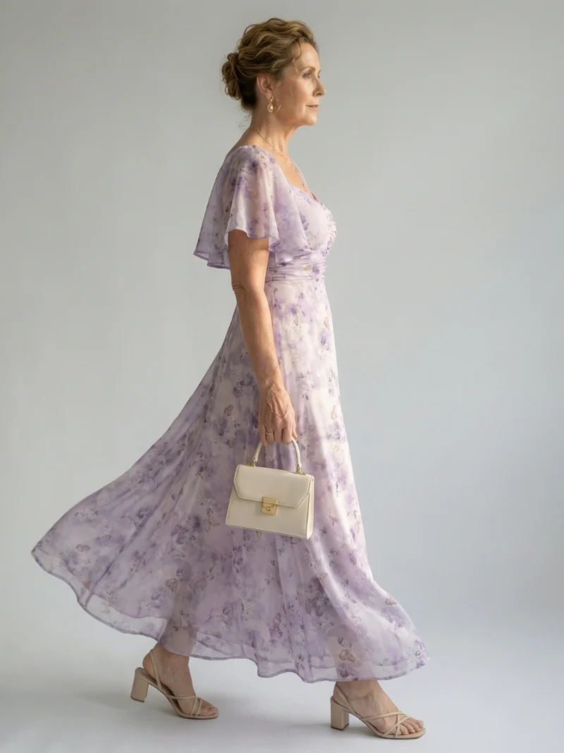 Vaelis | Midi-Kleid mit Flügelärmel