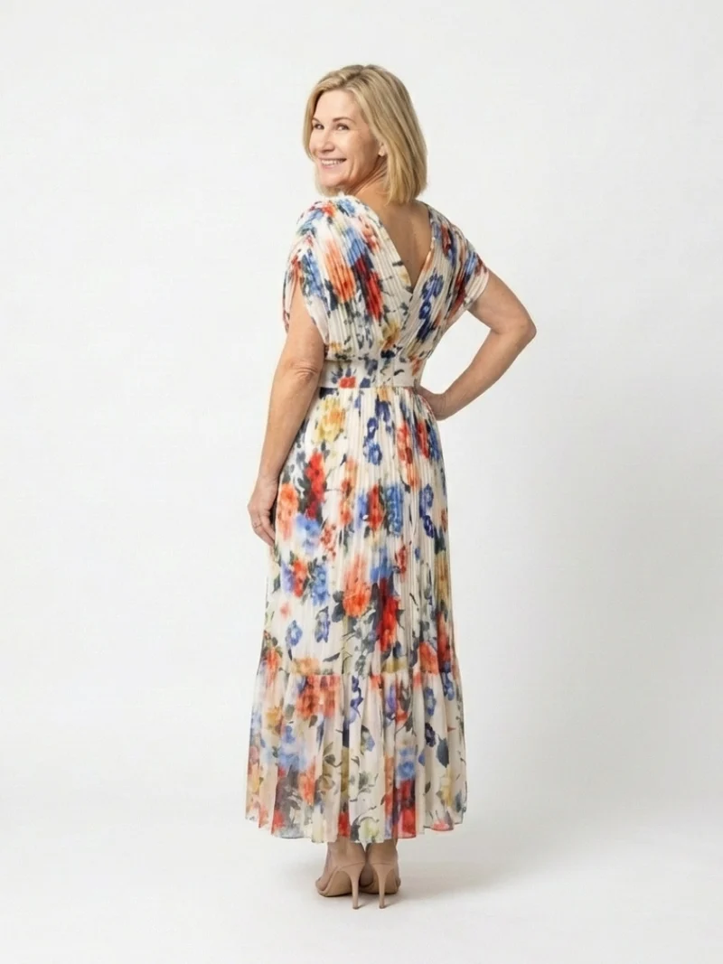 Savannah | Floral Plissierter Midi