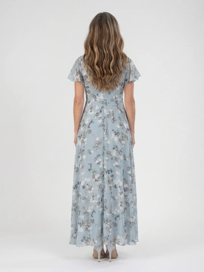 Ismeria | Florales Chiffon Maxikleid