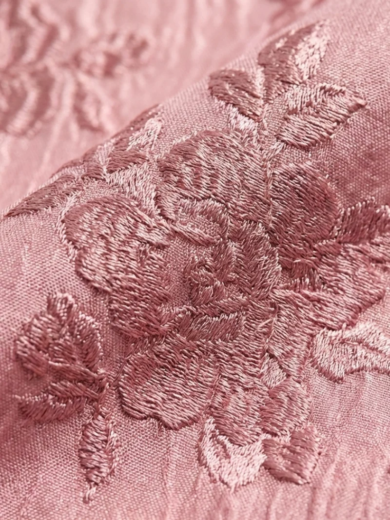 Xanthea | Kurzärmeliges, gebundenes, floral strukturiertes Maxikleid