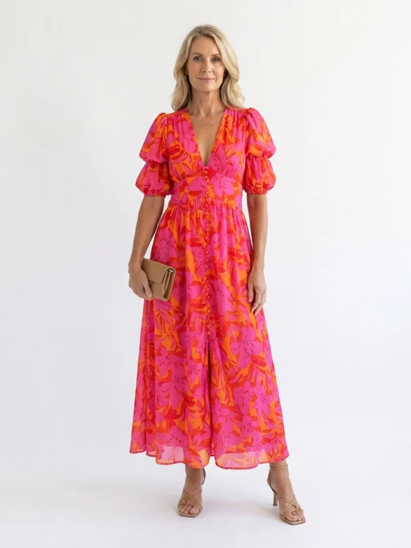 Willow | Puff Sleeve Floral Midi