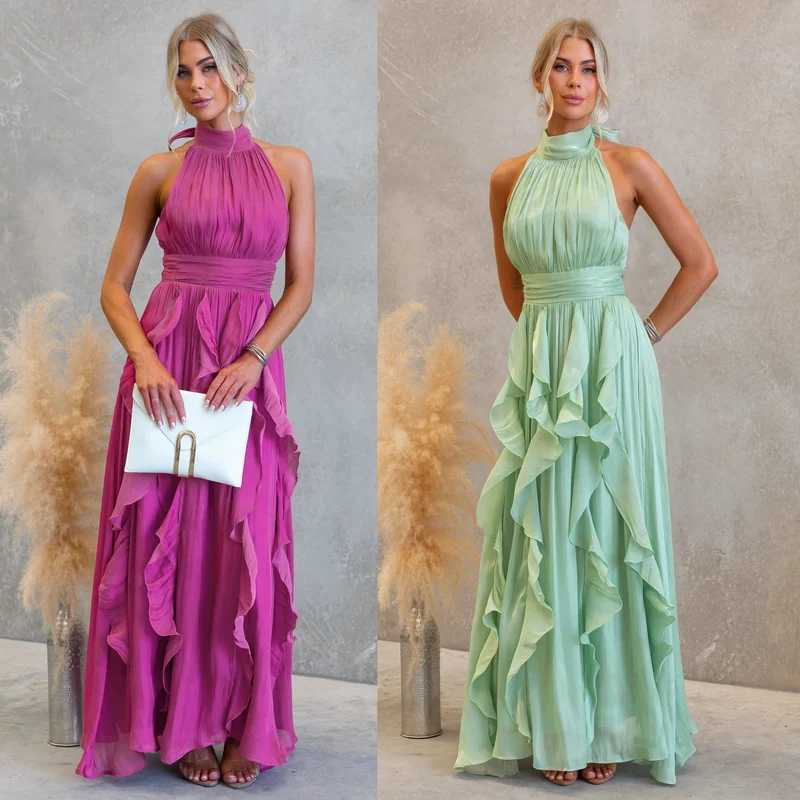 Celestia | Rüschenshirt Maxi-Kleid