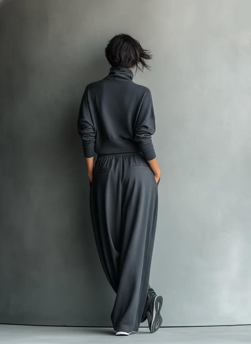 Emma | Strick Set Stehkragen Weite Hose