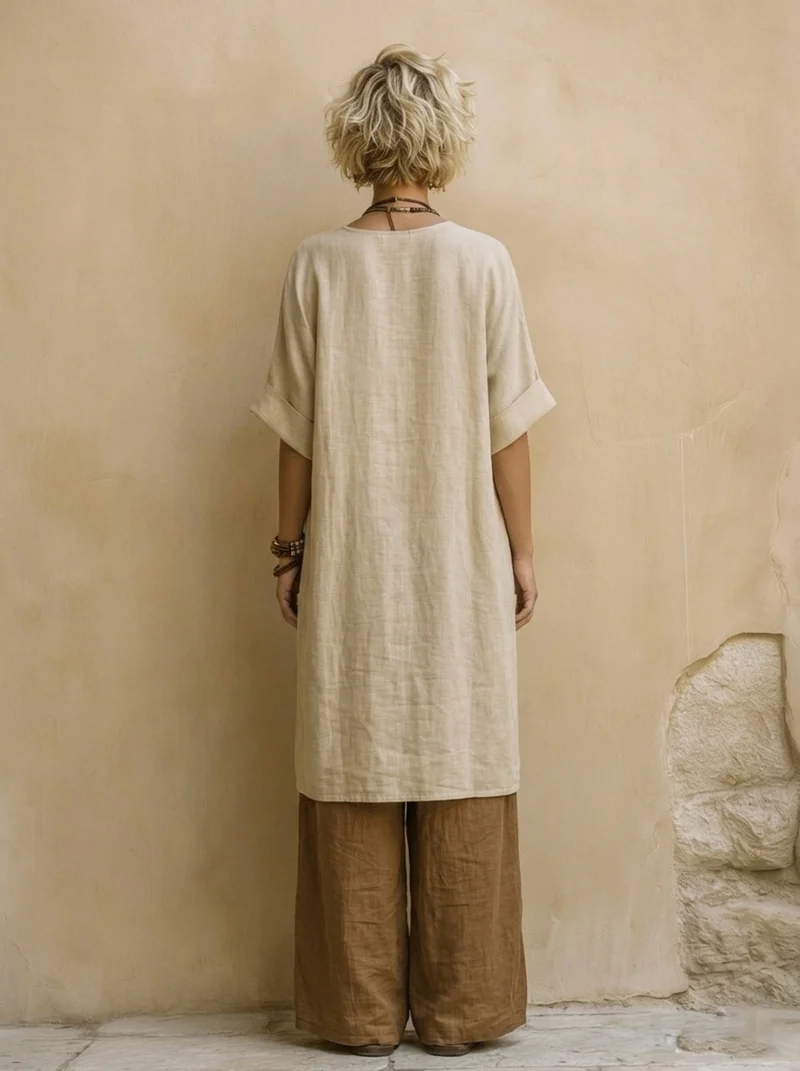 Sophie | Dunkelgrau & Braun Tribal-Print Drei-Teile-Set
