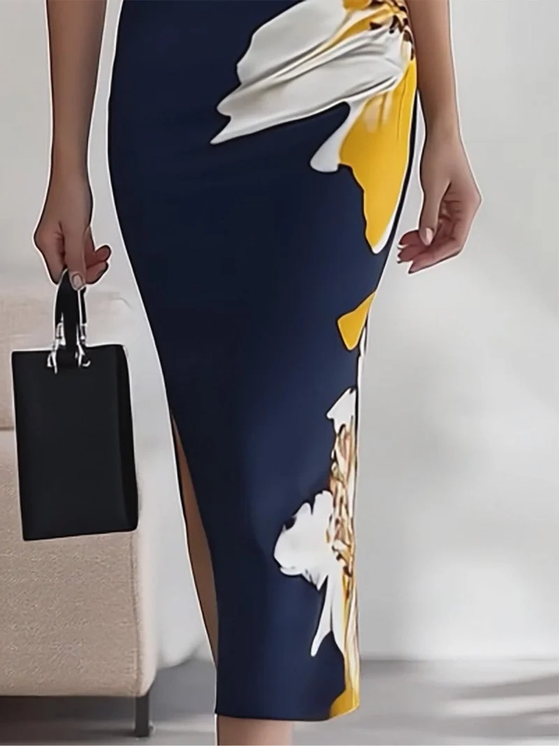 Lily | Strand Glam Elegantes Arbeitsplatz Festival Midikleid