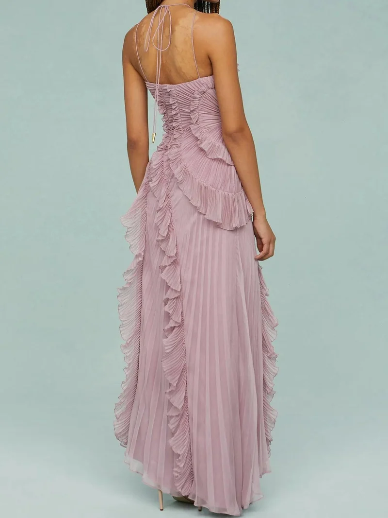 Ruth | Plissiertes Trägerkleid mit Schlitzen